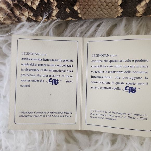 Vero Pitone Genuine Python Snakeskin Italian Handbag NWOT - Picture 6 of 6